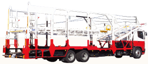 Large size 3-axle low bed 5-car carrier (Tale gate less type)